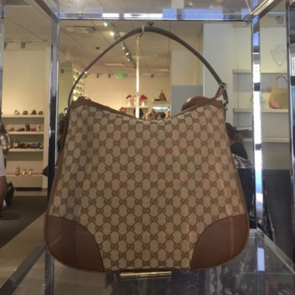 Gucci Large Bree Canvas Hobo Handbag